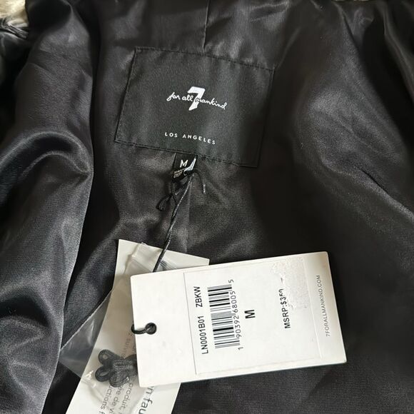 7 For All Mankind Women’s Faux Fur Zebra Print Jacket Sz M NWT - Picture 5 of 11